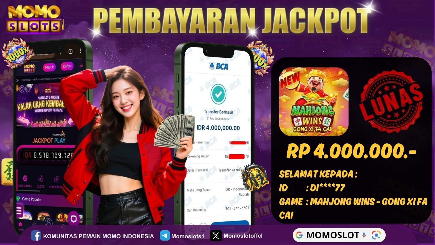 MOMOSLOTS JACKPOT SLOT MAHJONG WINS - GONG XI FA CAI